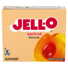 JELL-O Apricot Gelatin Dessert, 3 oz Box