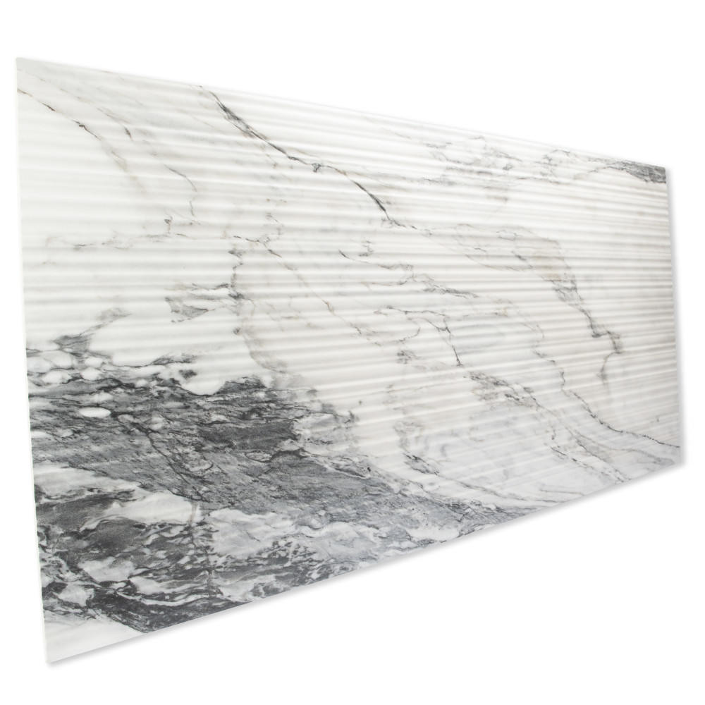 Touche Pleated Deco Zebre 23-1/2 in. x 47-1/8 in. Porcelain Floor and Wall Tile