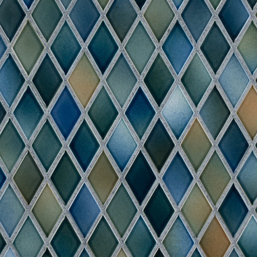 Hudson Kite Lagoon 10-1/8 in. x 11-3/4 in. Porcelain Mosaic Tile