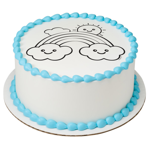 Paintable Rainbow and Sun PhotoCake® Edible Image®