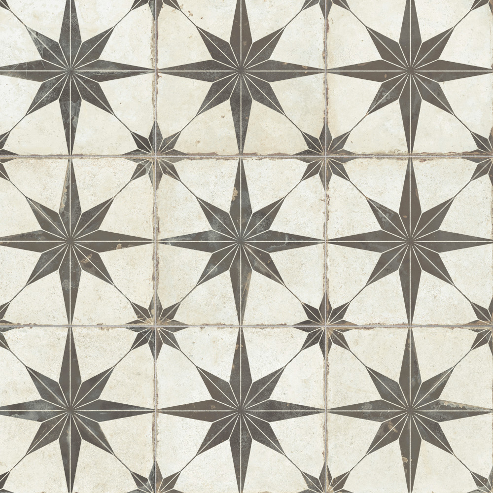 Kings Star Supernova Nero 17-3/4 in. x 17-3/4 in. Porcelain Floor and Wall Tile
