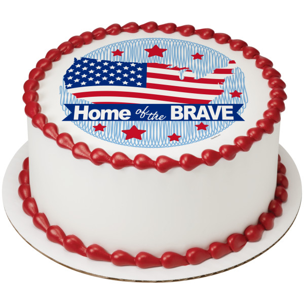 Patriotic Round PhotoCake® Edible Image®