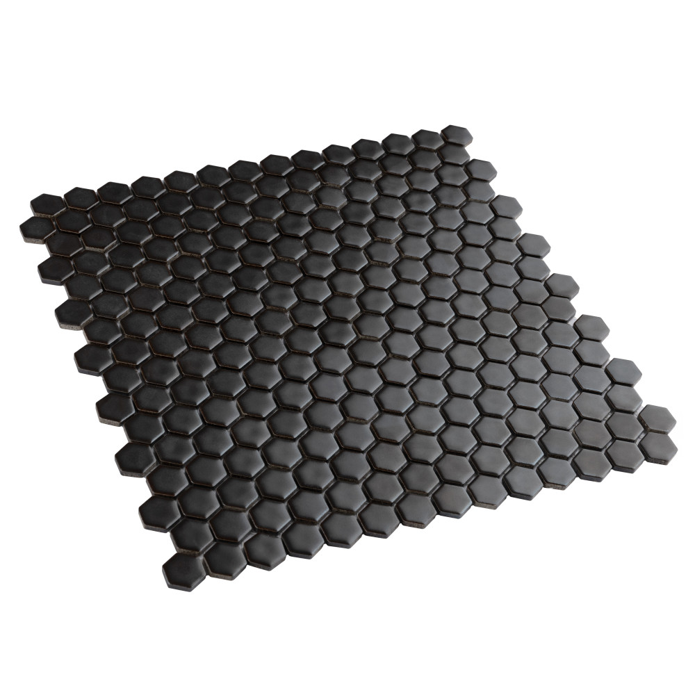 Colmena Hex Matte Carbon 11-1/2 in. x 11-5/8 in. Porcelain Mosaic Tile