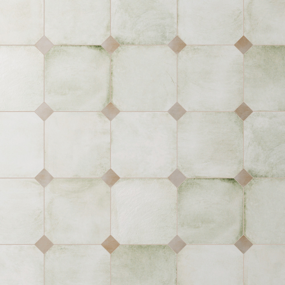 Laverton Octagon Nieve with Taco Arena 7-7/8 in. x 7-7/8 in. Porcelain Floor and Wall Tile