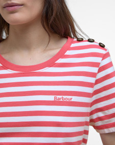 Ferryside Striped T-Shirt Pink Punch/Cloud