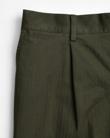 Herringbone Cotton Trousers Classic Green