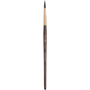 Neptune Round Brush, Synthetic Bristles, Short Handle Watercolor Paintbrush, Dark Wood, Size 6, 1 Count