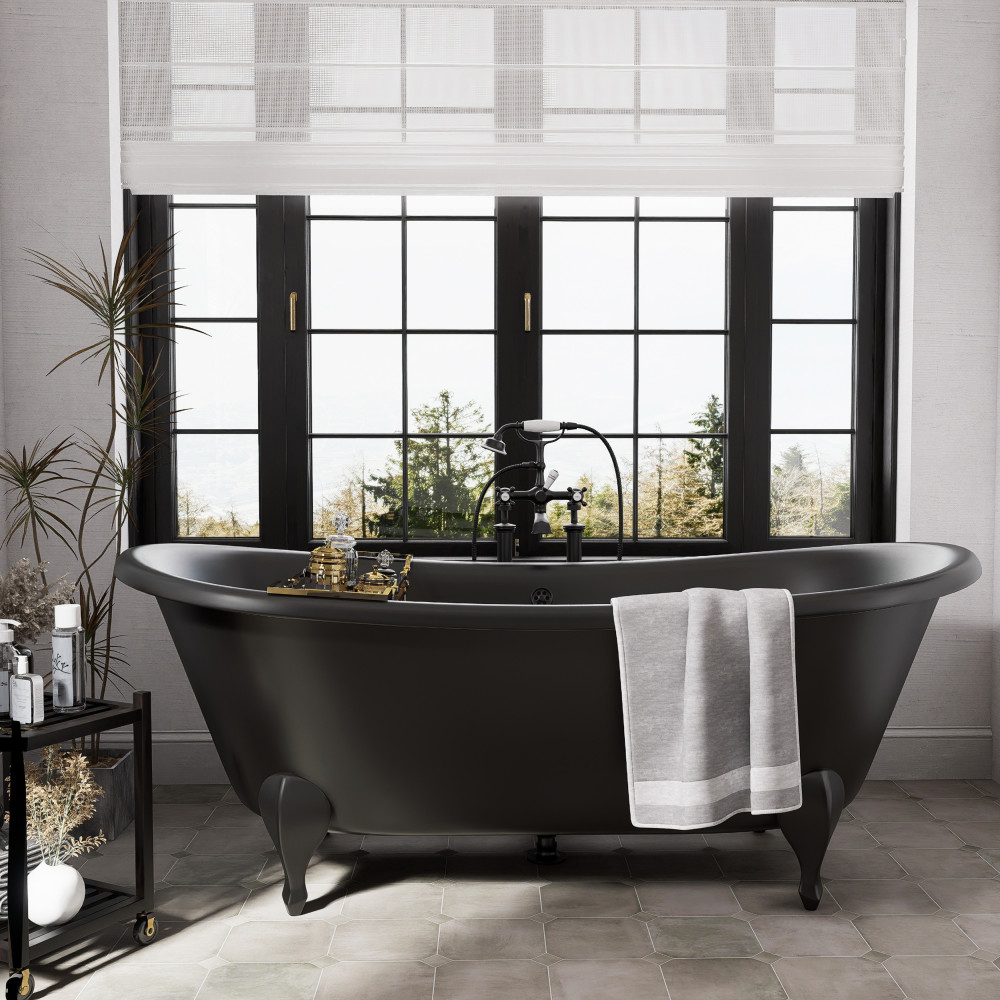 Laverton Octagon Grafito with Taco Grafito 7-7/8 in. x 7-7/8 in. Porcelain Floor and Wall Tile