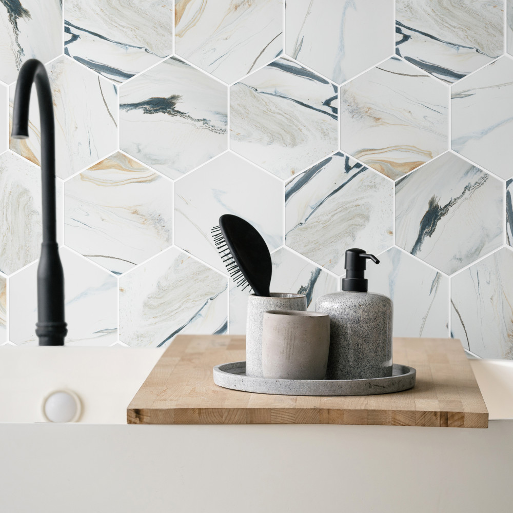 Marmaris Hex Sunset 8-5/8 in. x 9-7/8 in. Porcelain Floor and Wall Tile