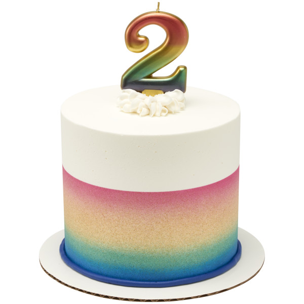 2 Metallic Numeral Candles