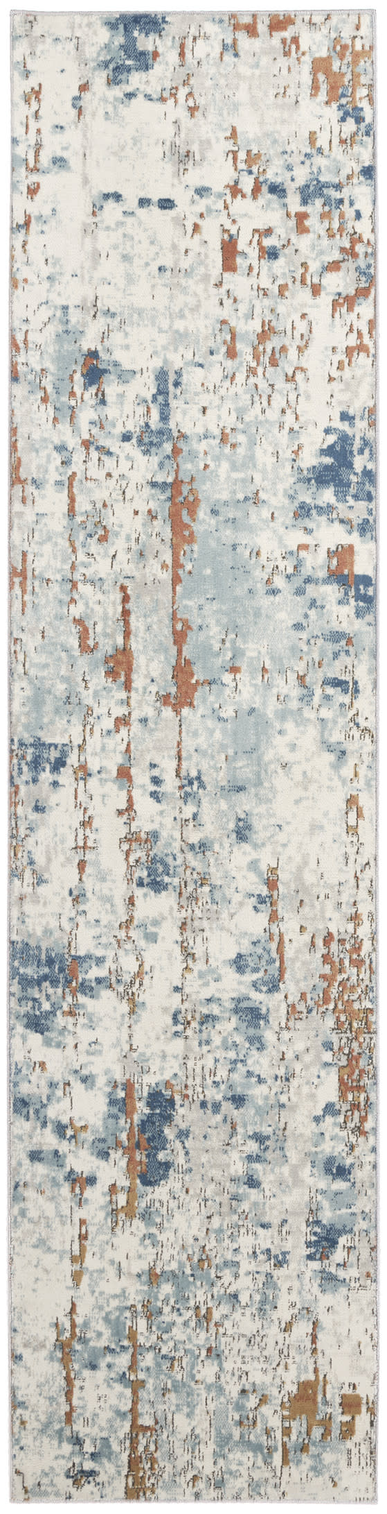 Nourison Quarry 2'2" x 7'6" Beige Blue Rust Modern Indoor Rug