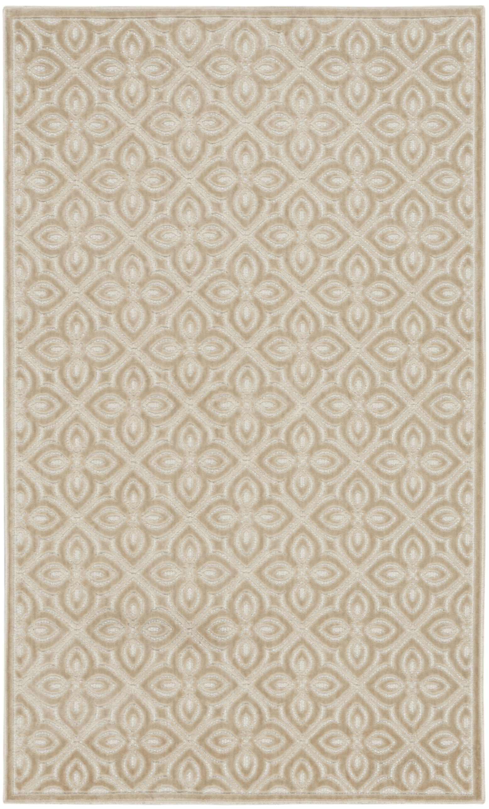 Nourison Washable Charm 2' x 3' Beige Ivory Contemporary Indoor Rug