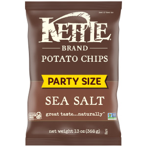 Kettle Brand Potato Chips, Sea Salt Kettle Chips, Party Size, 13 Oz