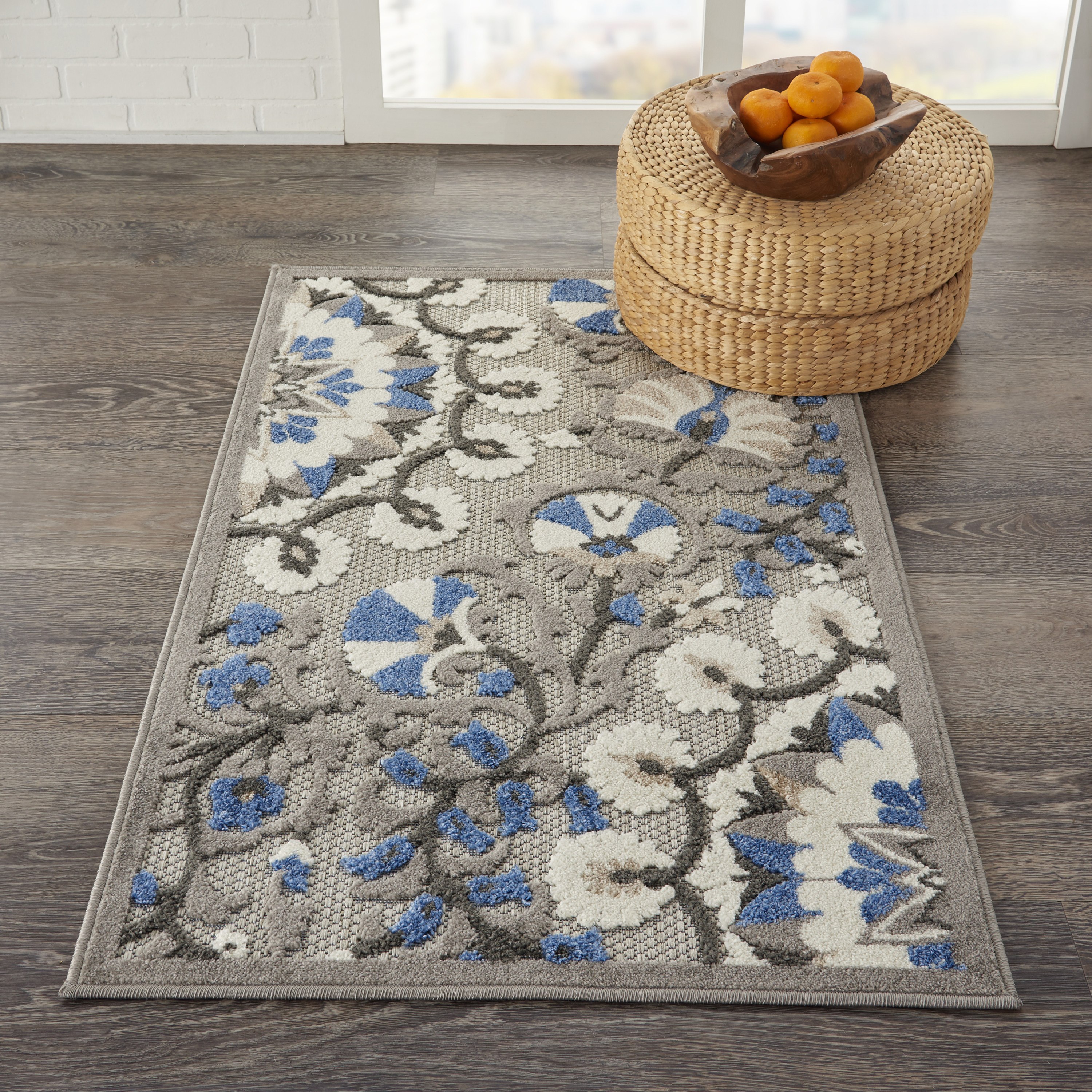 Nourison Aloha 2' x 3' Grey Multicolor Transitional Rug