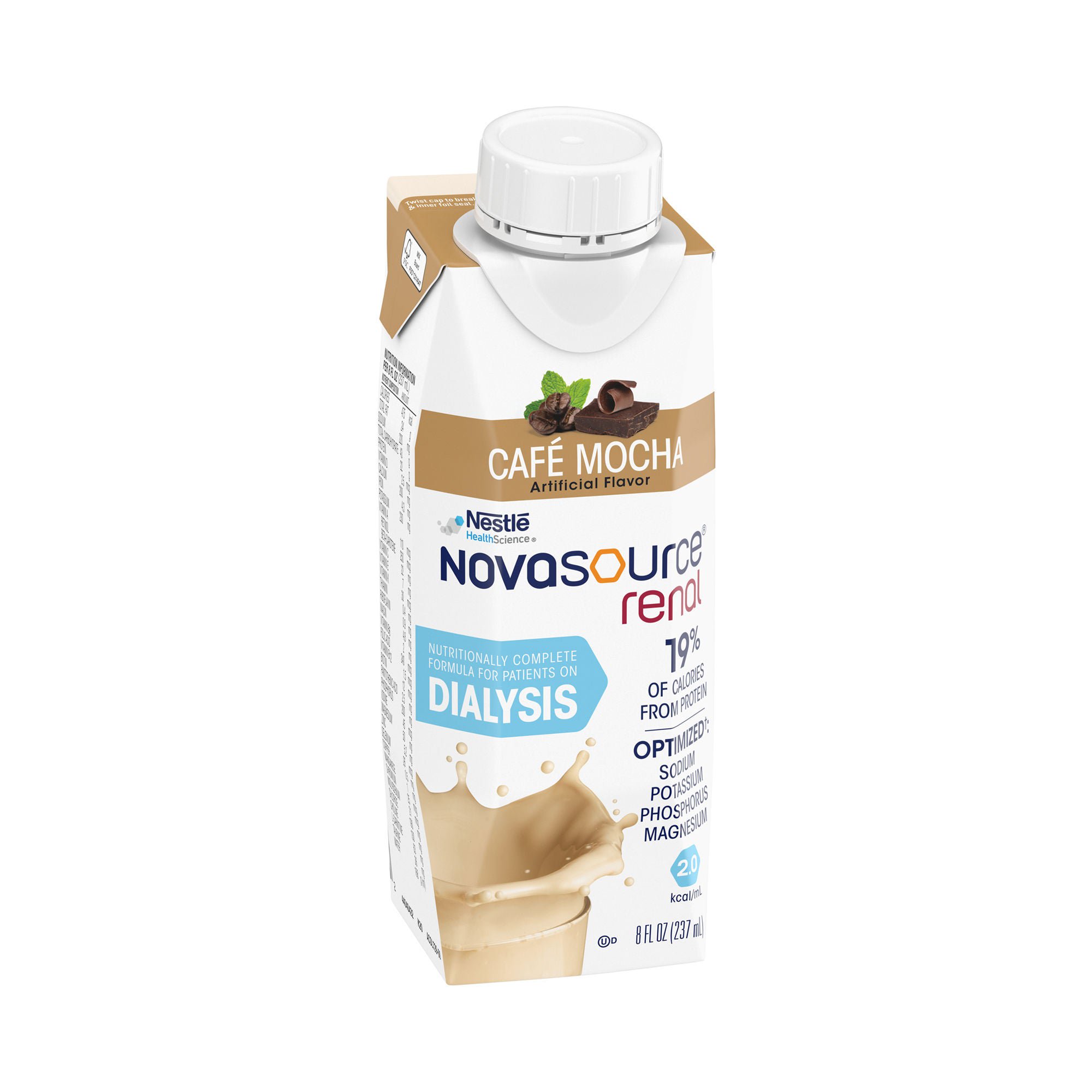 Novasource® Renal Café Mocha Formula for Patients on Dialysis, 8-ounce Carton