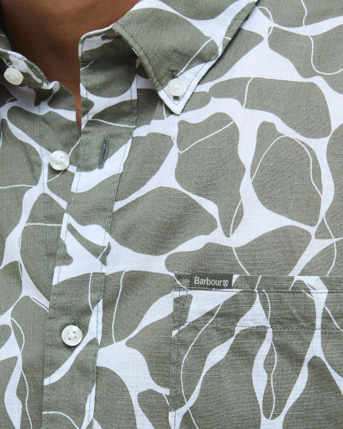 Spillroad Printed Short-Sleeved Shirt Light Moss