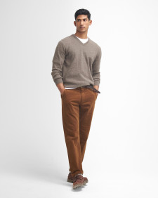 Pantaloni in velluto stretch a coste sottili dalla vestibilità leggermente aderente 