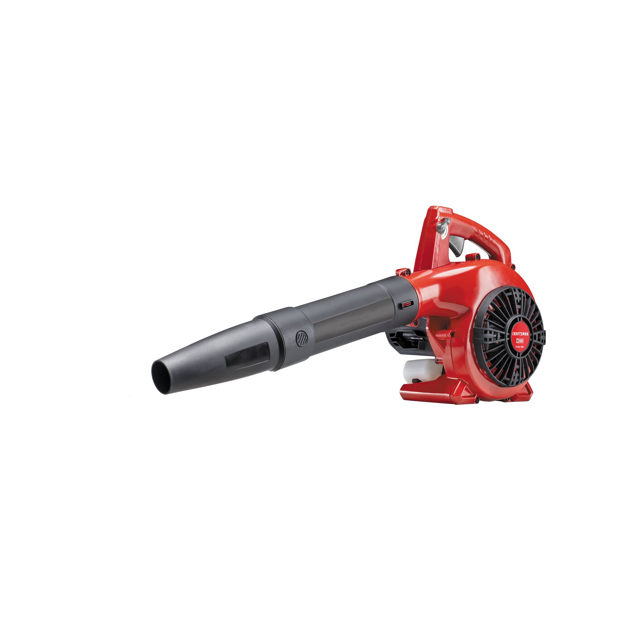 Right profile of 25 C C 2 cycle gas leaf blower.