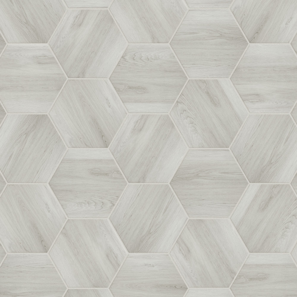 Natura Hex White 14.13x16.25 Hexagon Porcelain Floor and Wall Digital Pattern