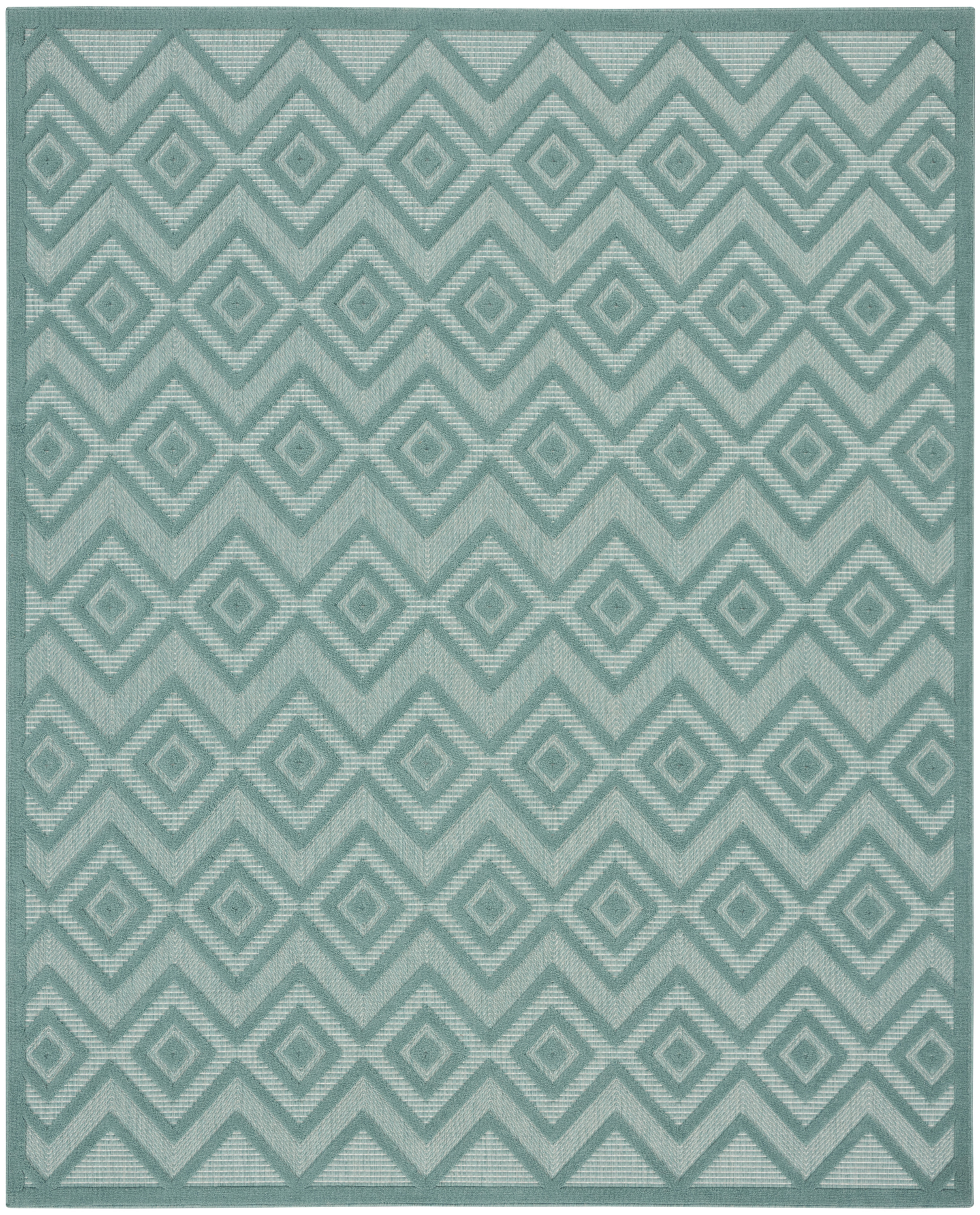 Nourison Versatile 9' x 12' Aqua Teal Modern Rug