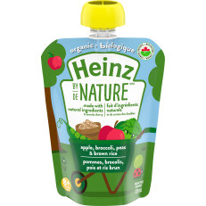 Heinz by Nature Organic Baby Food - Apple, Broccoli, Peas & Brown Rice Purée image