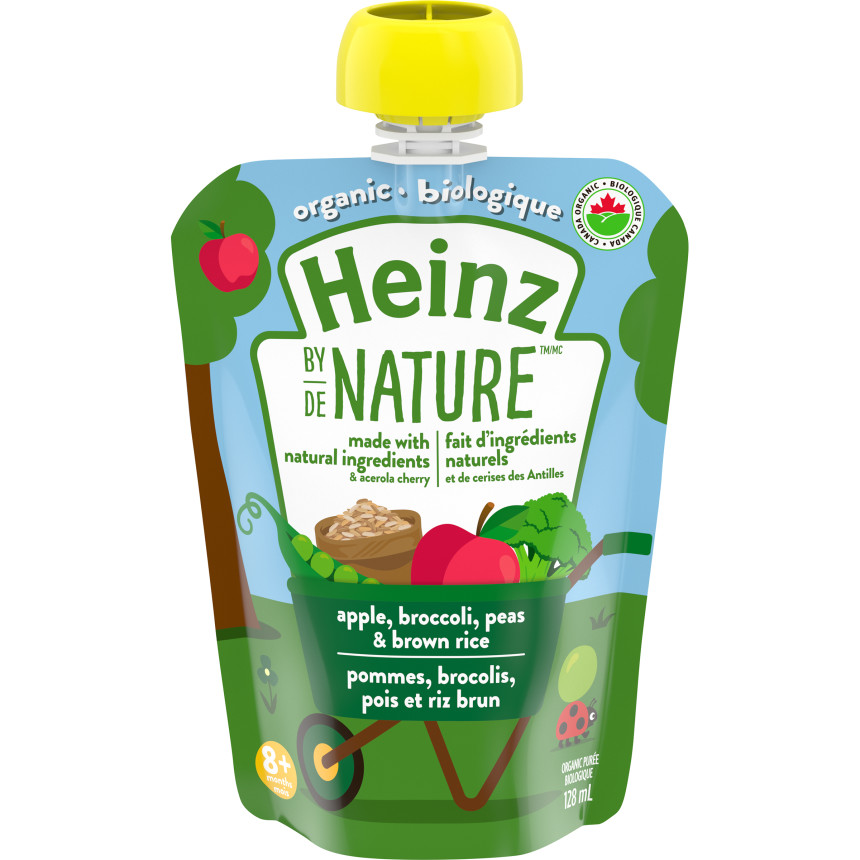 Heinz by Nature Organic Baby Food - Apple, Broccoli, Peas & Brown Rice Purée title=