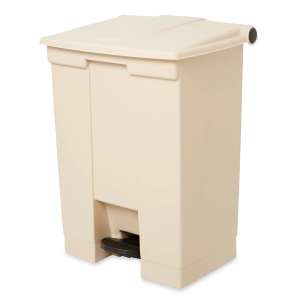 Rubbermaid Commercial, Legacy, 18 gal, Plastic, Beige, Rectangle, Receptacle