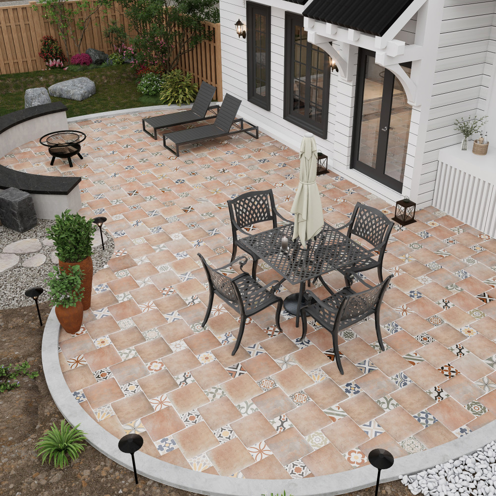 Benisa Marelle Cotto with Aida Taco 11-7/8 in. x 17-3/4 in. Porcelain Floor and Wall Tile