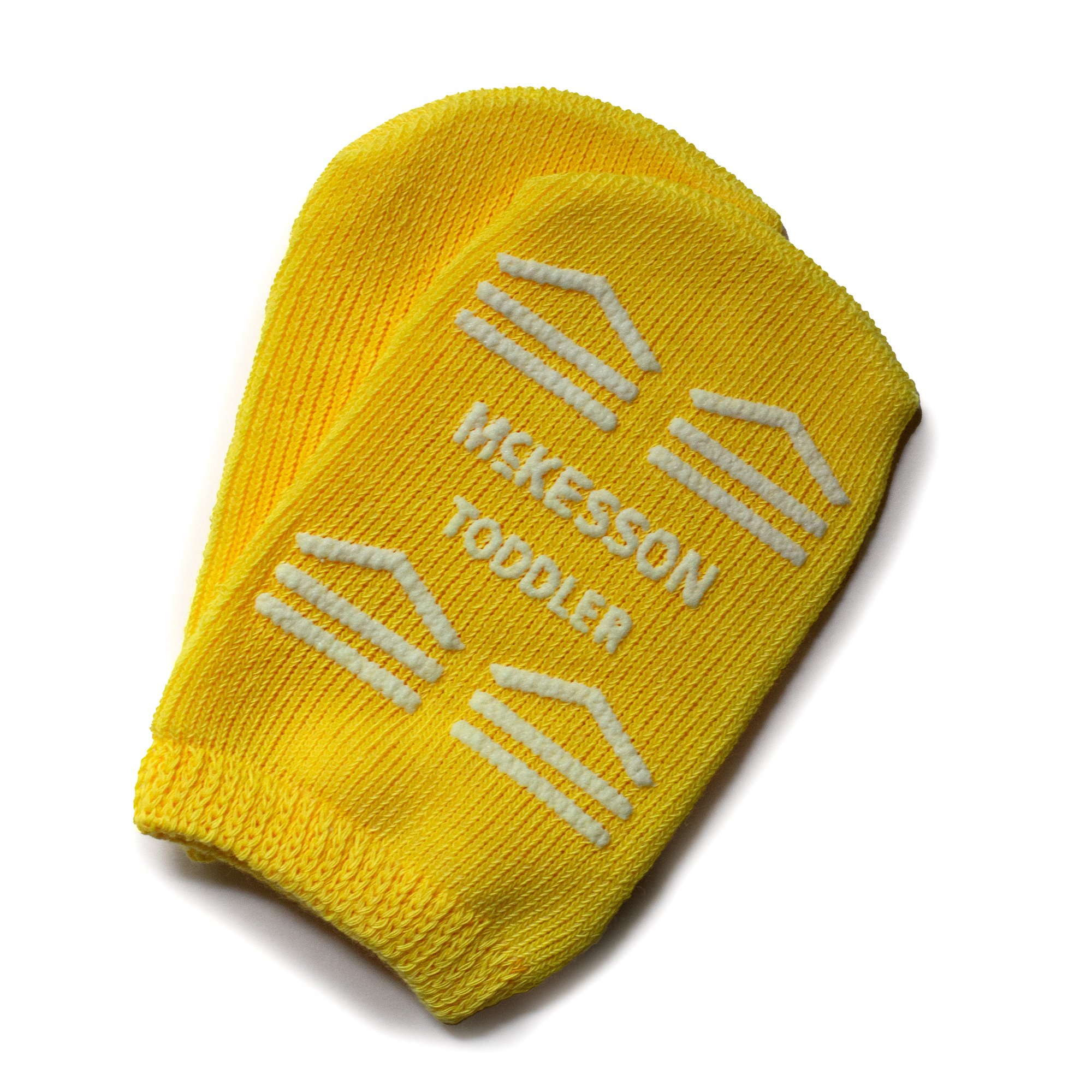 McKesson Slipper Socks, Single Tread, Toddler Size, Yellow
