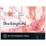 St Cuthberts Bockingford Watercolor Pad Hot Pressed White Glue Binding 140lb 12 Sheet 12x16  inch