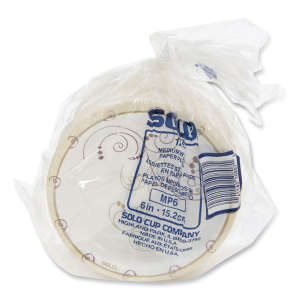 Solo, Symphony Paper Dinnerware, ProPlanet Seal, Mediumweight Plate, 6" dia, Tan