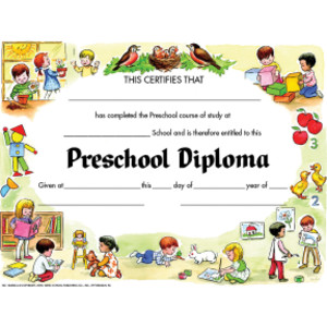 Preschool Diploma, 8.5" x 11", Pack of 30