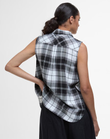 Agnes Sleeveless Shirt Monochrome Tartan