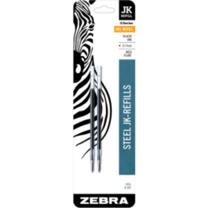 JK-Series Gel Refills, 0.7 mm, Black, 2-Pack