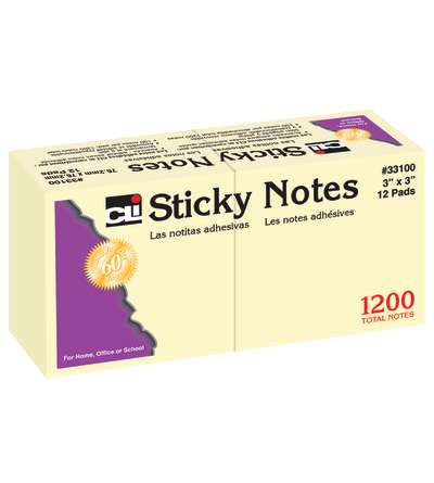 Sticky Notes, 3" x 3" Plain
