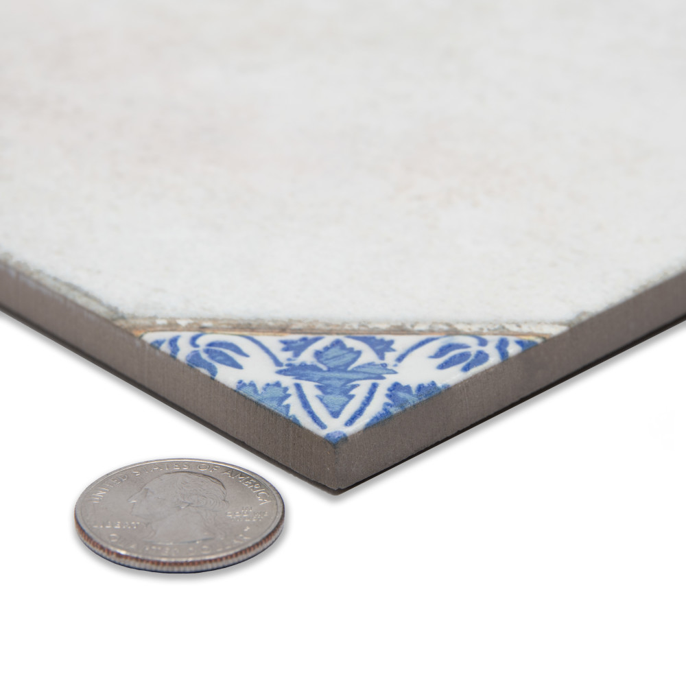 Englishtown Blue 12-7/8 in. x 12-7/8 in. Porcelain Floor and Wall Tile