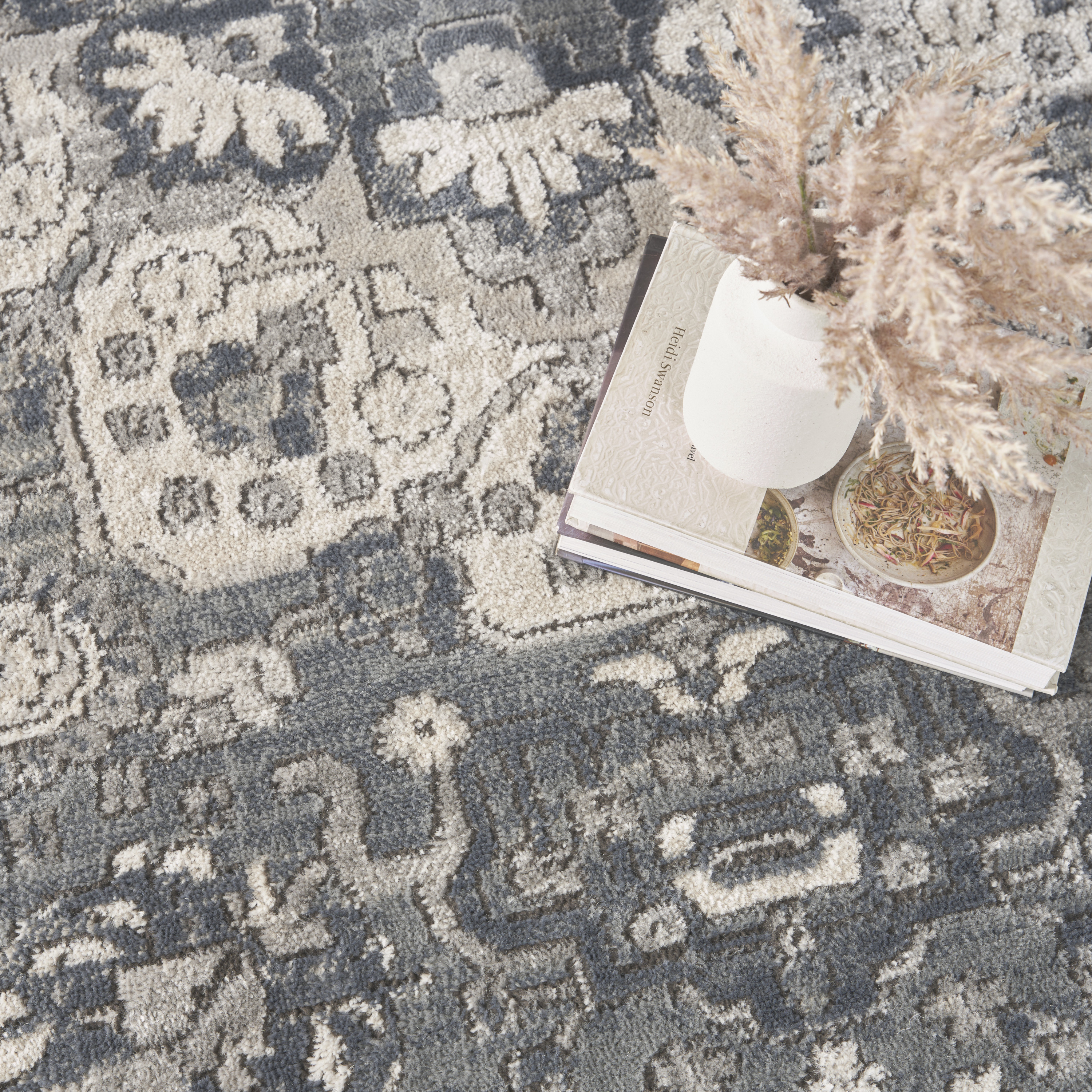 Nourison Quarry 7'10" x 9'10" Grey Ivory Vintage Indoor Rug