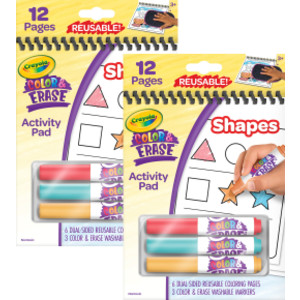Color & Erase Reusable Activity Pad, Shapes, Set of 2