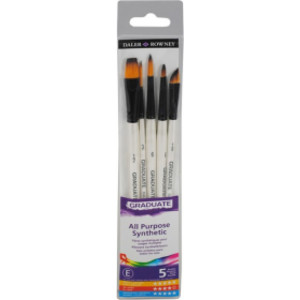 Graduate Watercolor Detail Brush Set, Synthetic, 5 Pieces