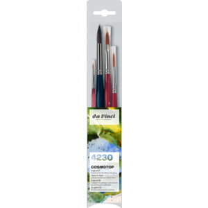 COSMOTOP Assorted Brushes, Synthetic, Watercolor, MIX and SPIN, 4 Brush Set