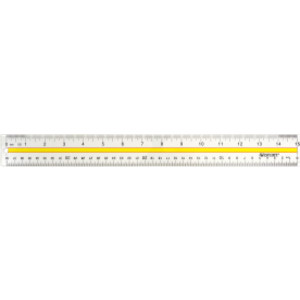 Acrylic Data Highlight Reading Ruler With Tinted Guide, 15 in Long, Clear/Yellow