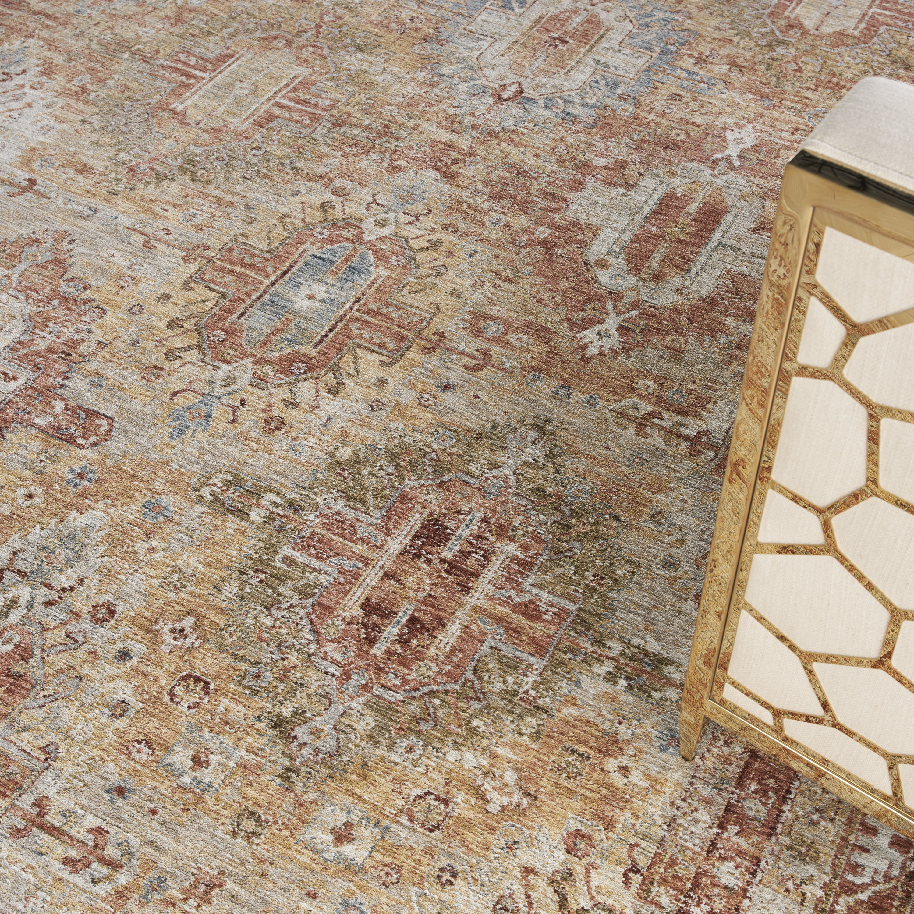 Nourison Sahar 9'3" x 12'7" Rust Vintage Indoor Rug