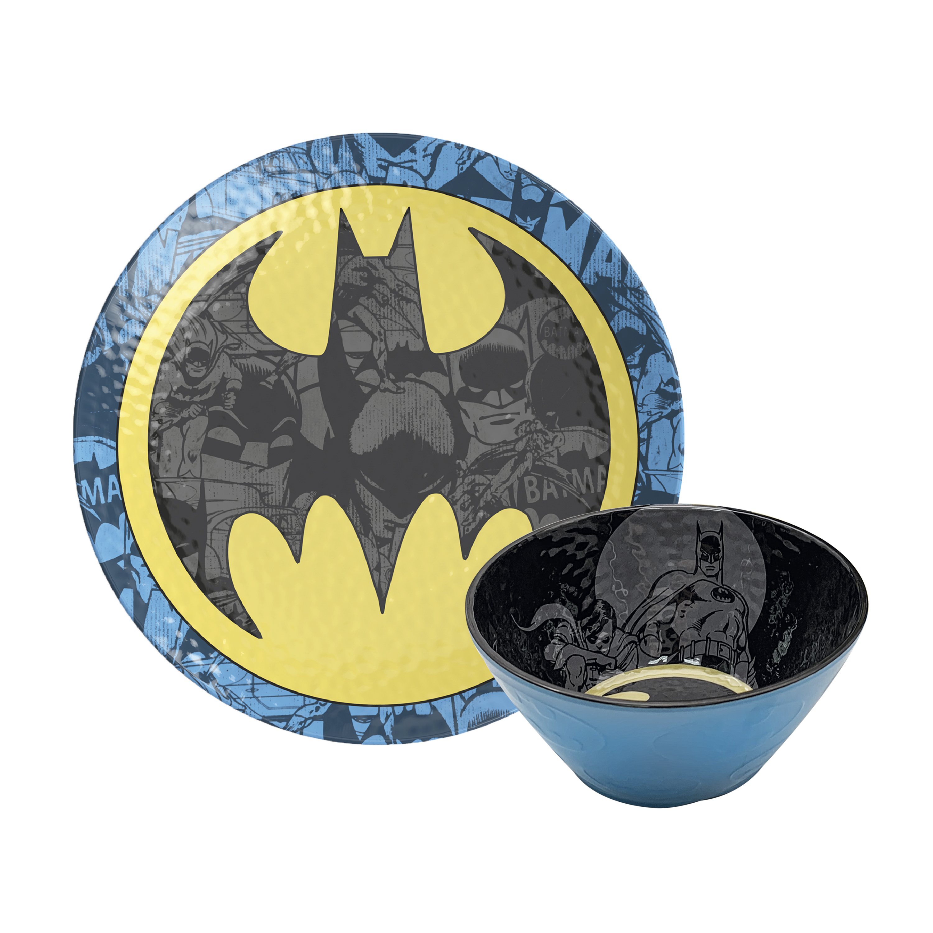 DC Comics Kids 9-inch Plate and 6-inch Bowl Set, Batman, 2-piece set slideshow image 1 DC Comics Kids 9-inch Plate and 6-inch Bowl Set, Batman, 2-piece set slideshow image 1