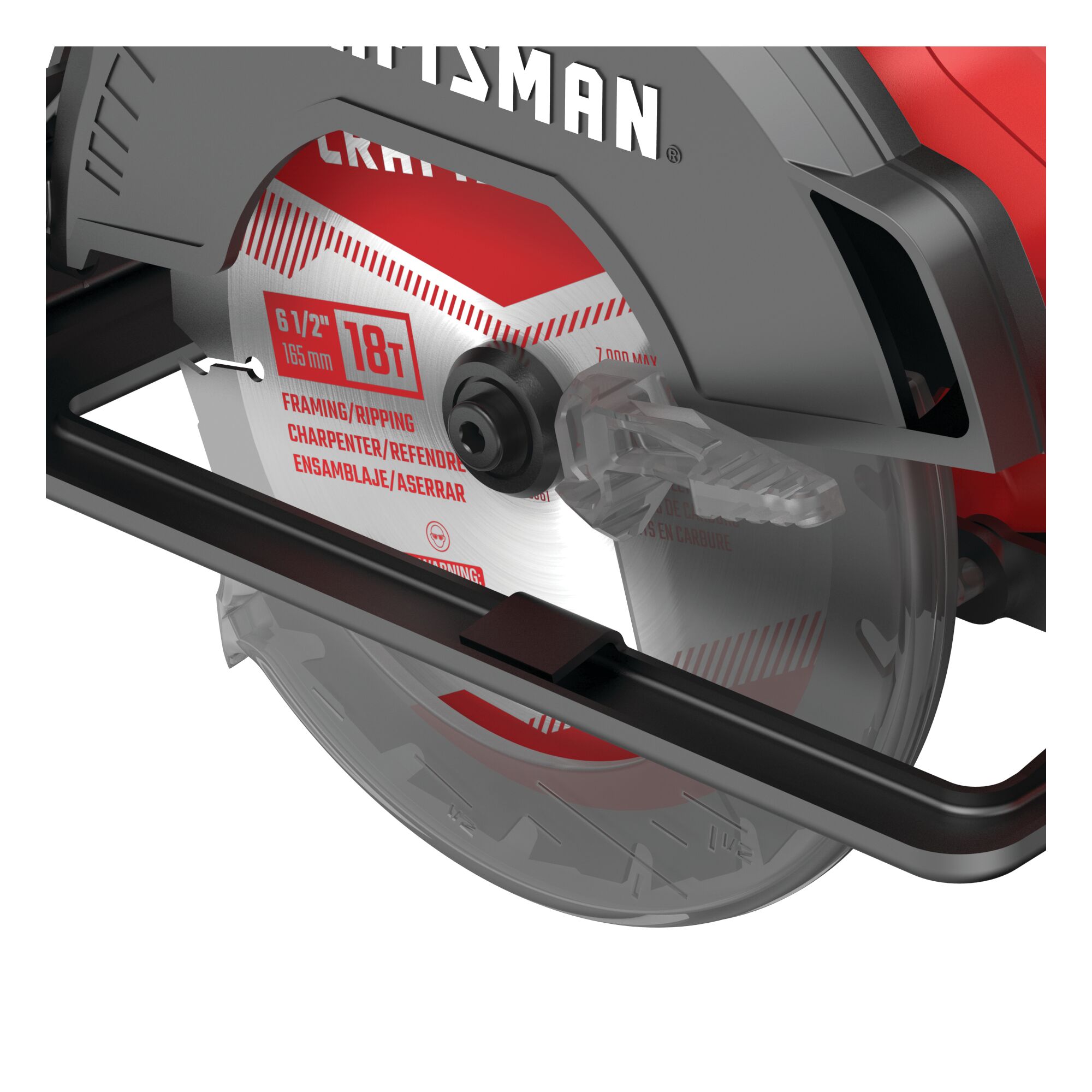165 millimeter blade for cross cutting feature of 20 volt cordless 6 1 half inch circular saw kit.