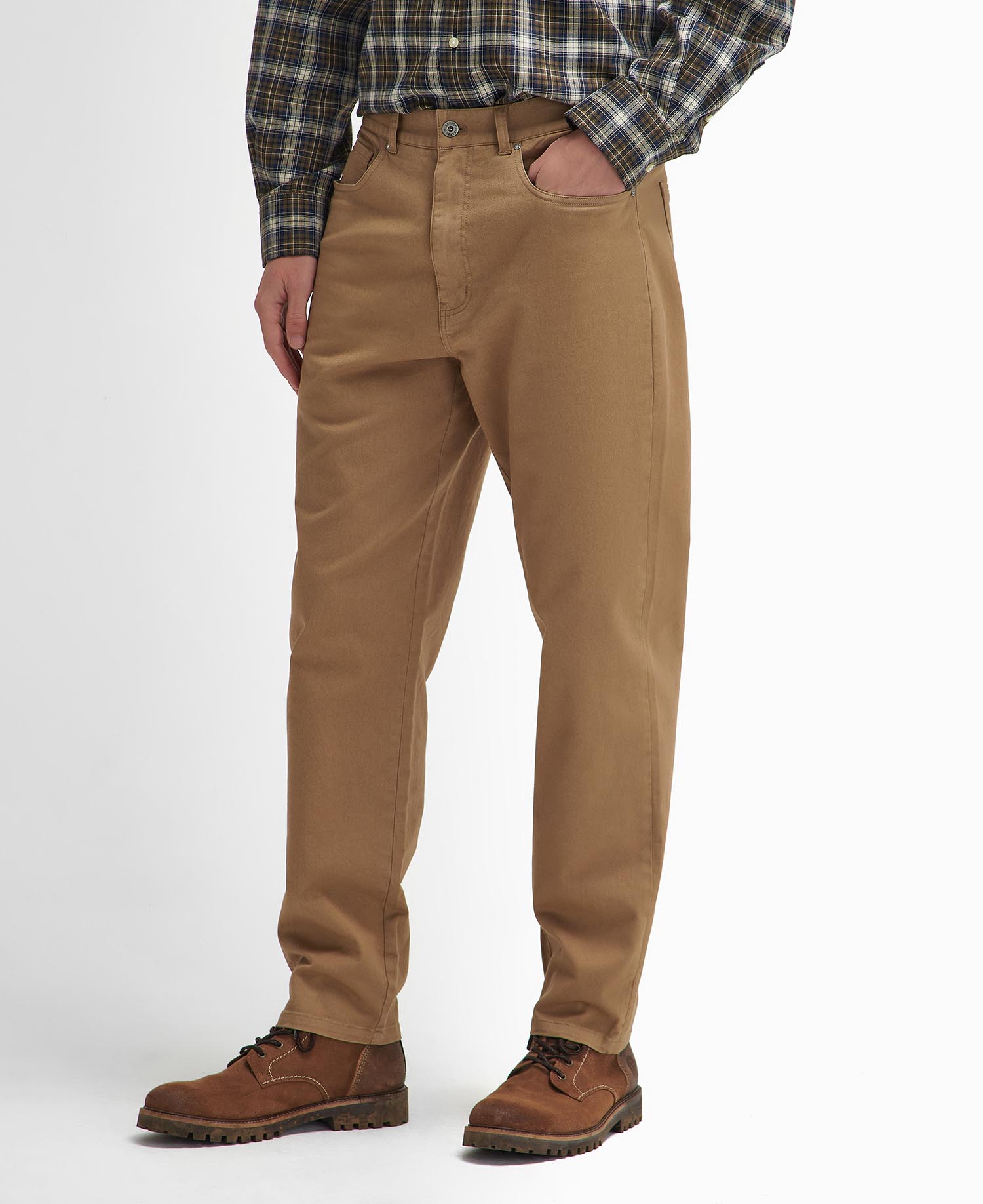 Washed Stretch Regular Trousers image number 1