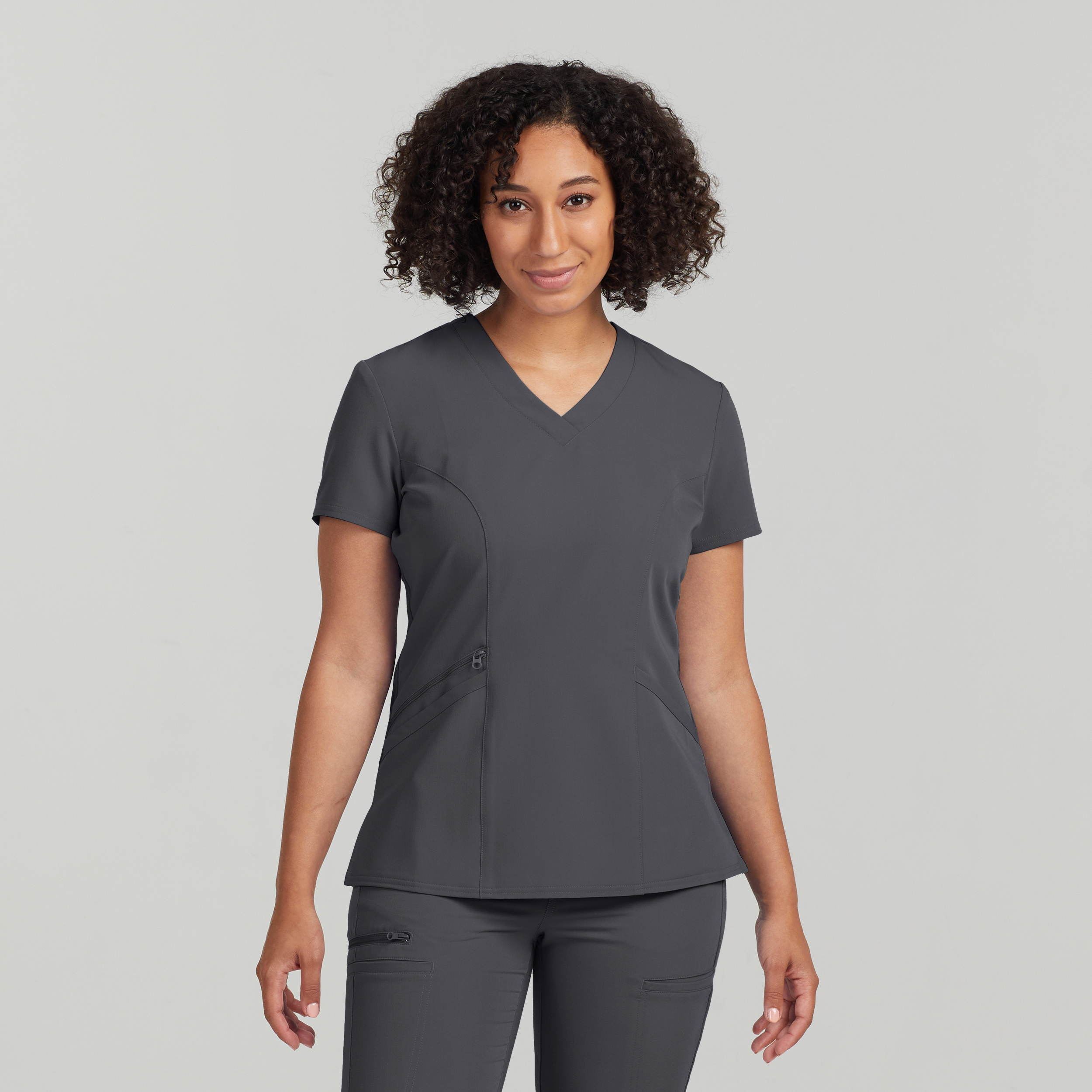 White Cross V-Tess Women‘s 3-Pocket V-Neck Scrub Top-White Cross