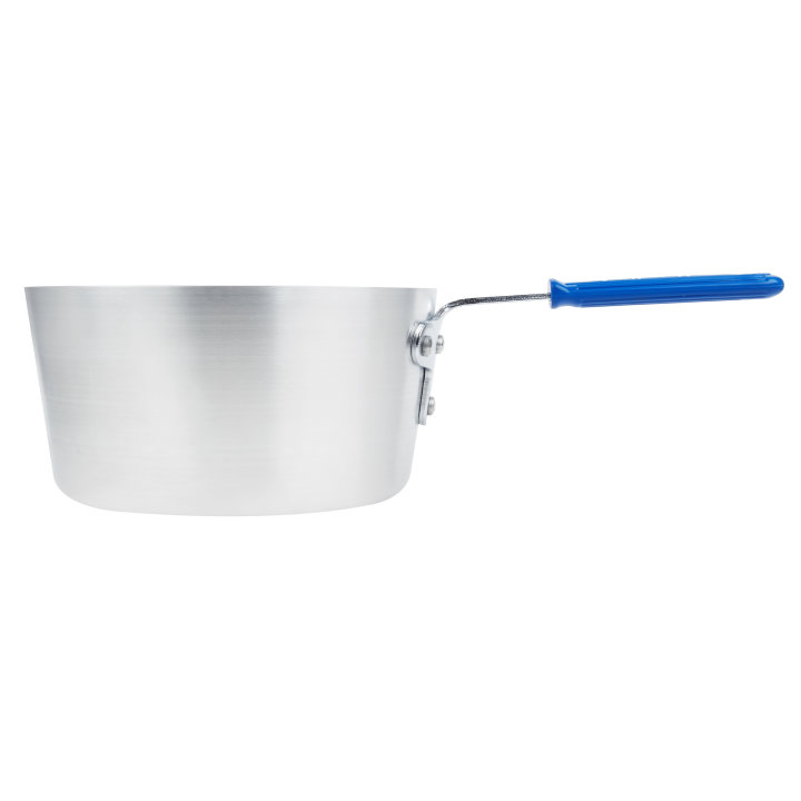 10-quart Wear-Ever® tapered saucepan with natural finish and Cool Handle® rubber grip sleeve
