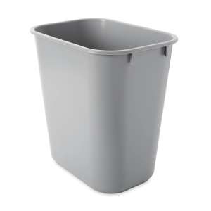 Rubbermaid Commercial, 3.25 gal, Resin, Gray, Rectangle, Receptacle