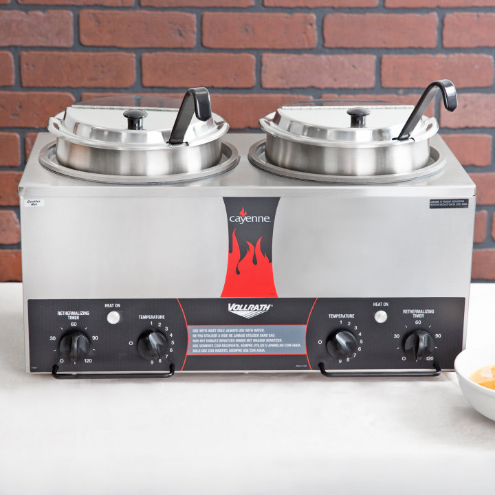 Twin-well 7-quart 120-volt Cayenne® model TW-27R rethermalizer with accessory package