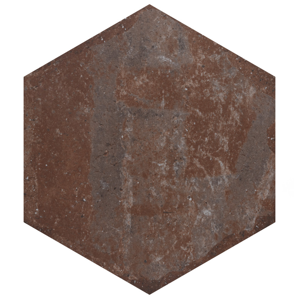 Brickyard Hex Red 8-1/2 in. x 9-7/8 in. Porcelain Floor and Wall Tile